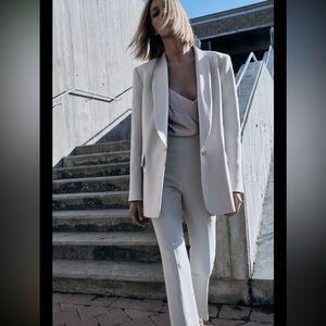 ZARA COMBINATION SATIN EFFECT BLAZER / PANTS